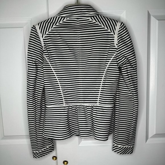 Women’s White & Black Stripped Dress Jacket Size 00 - Picture 7 of 14